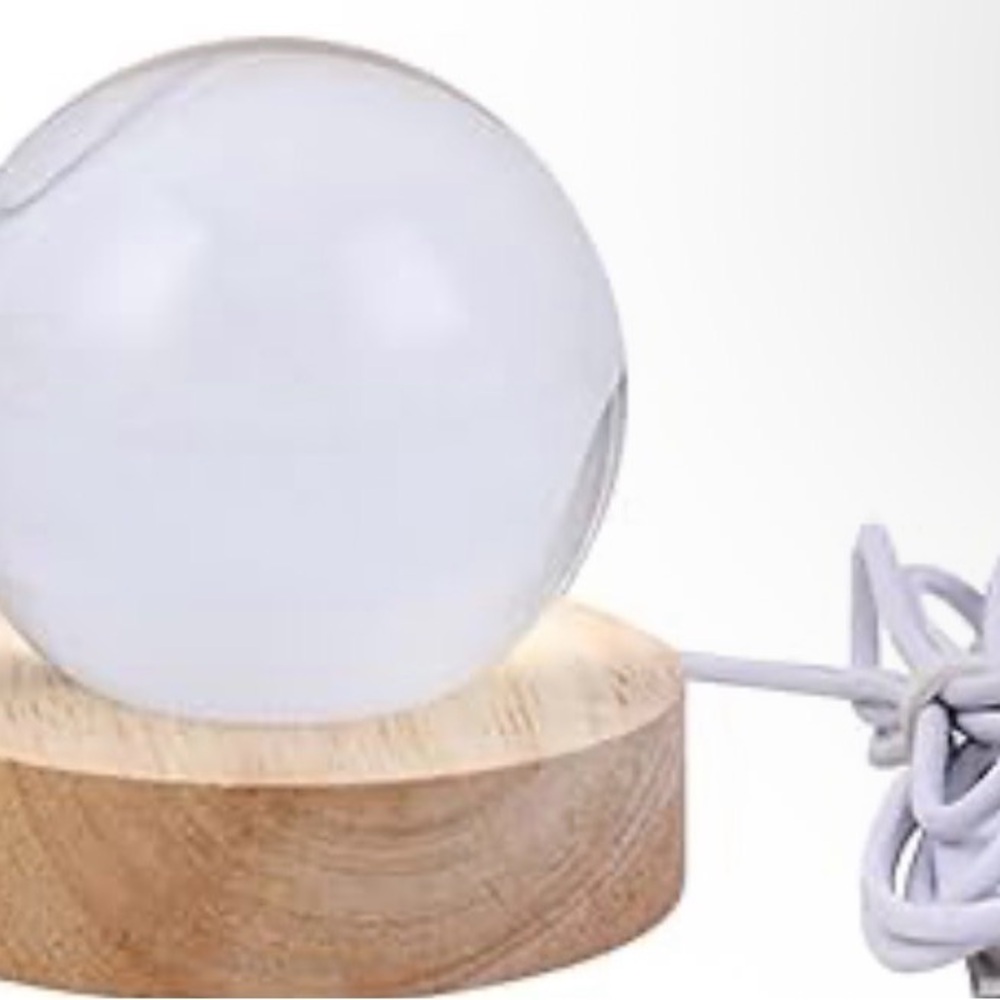 Crystal Ball LED Light with Wooden Base - Picture 5 of 6